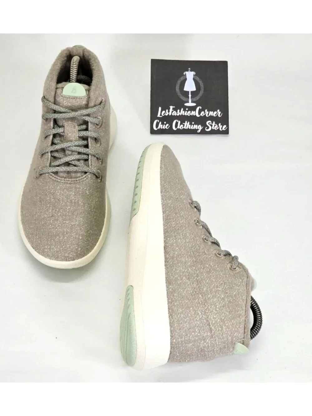 Allbirds Women's Light Gray Lime Heathered Matterhorn Wool Piper Mids Sz 9 1557 - Picture 9 of 15
